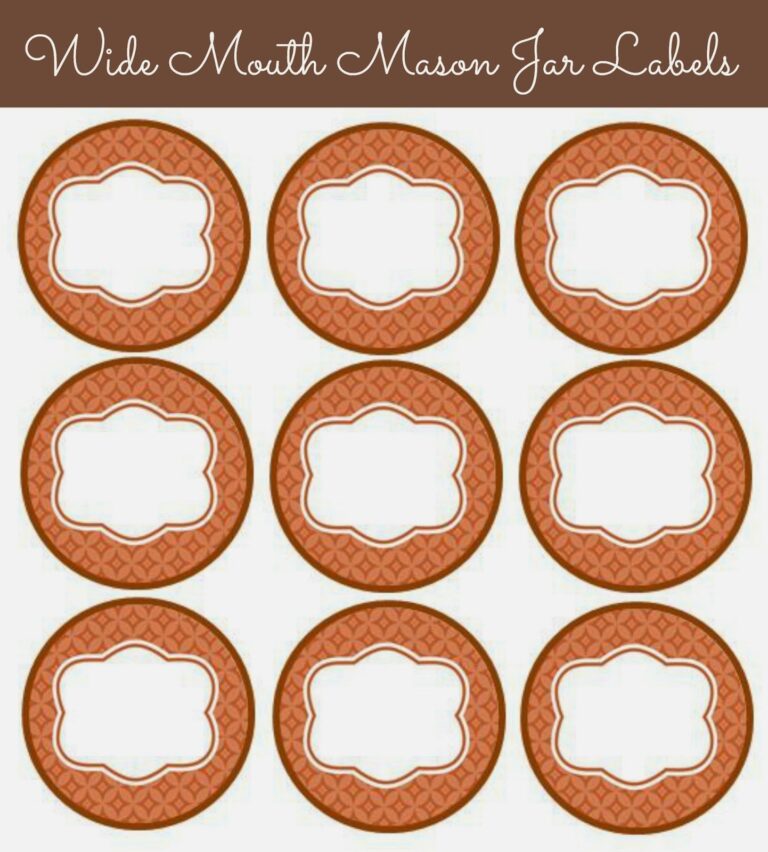 Free Printable Wide mouth Mason Jar Labels Fall Colors
