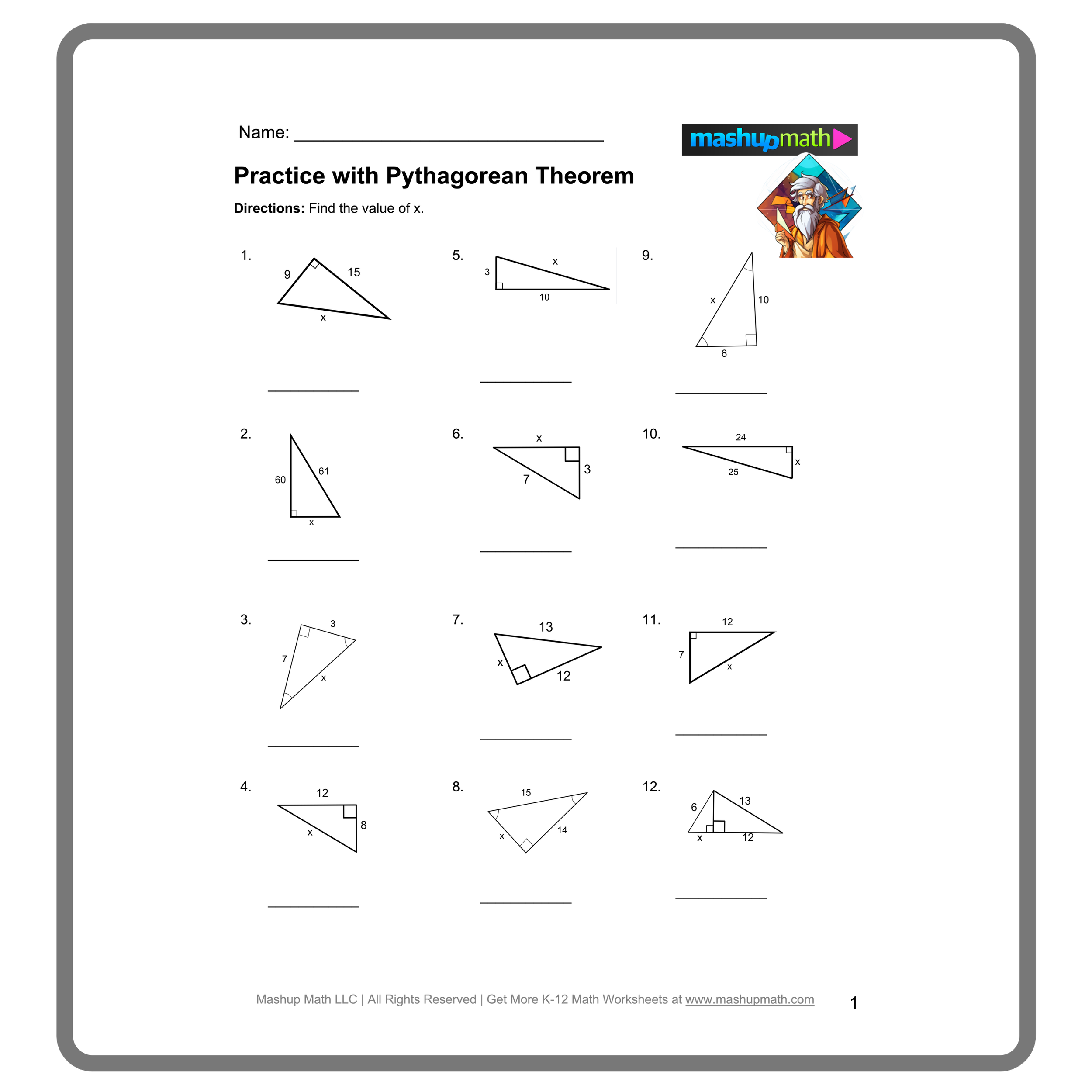 Free Pythagorean Theorem Worksheets with Answers Mashup Math Free Pythagorean Theorem Worksheets with Answers Mashup Math