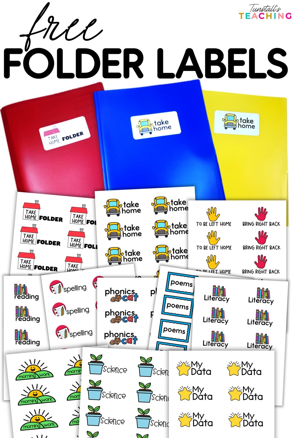 Free School Folder Labels For Teachers Tunstall s Teaching