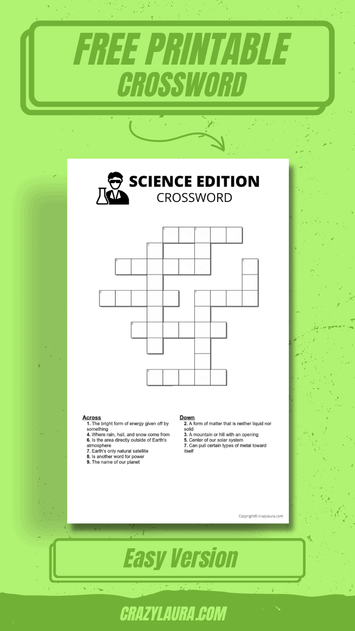 science crossword puzzles printable