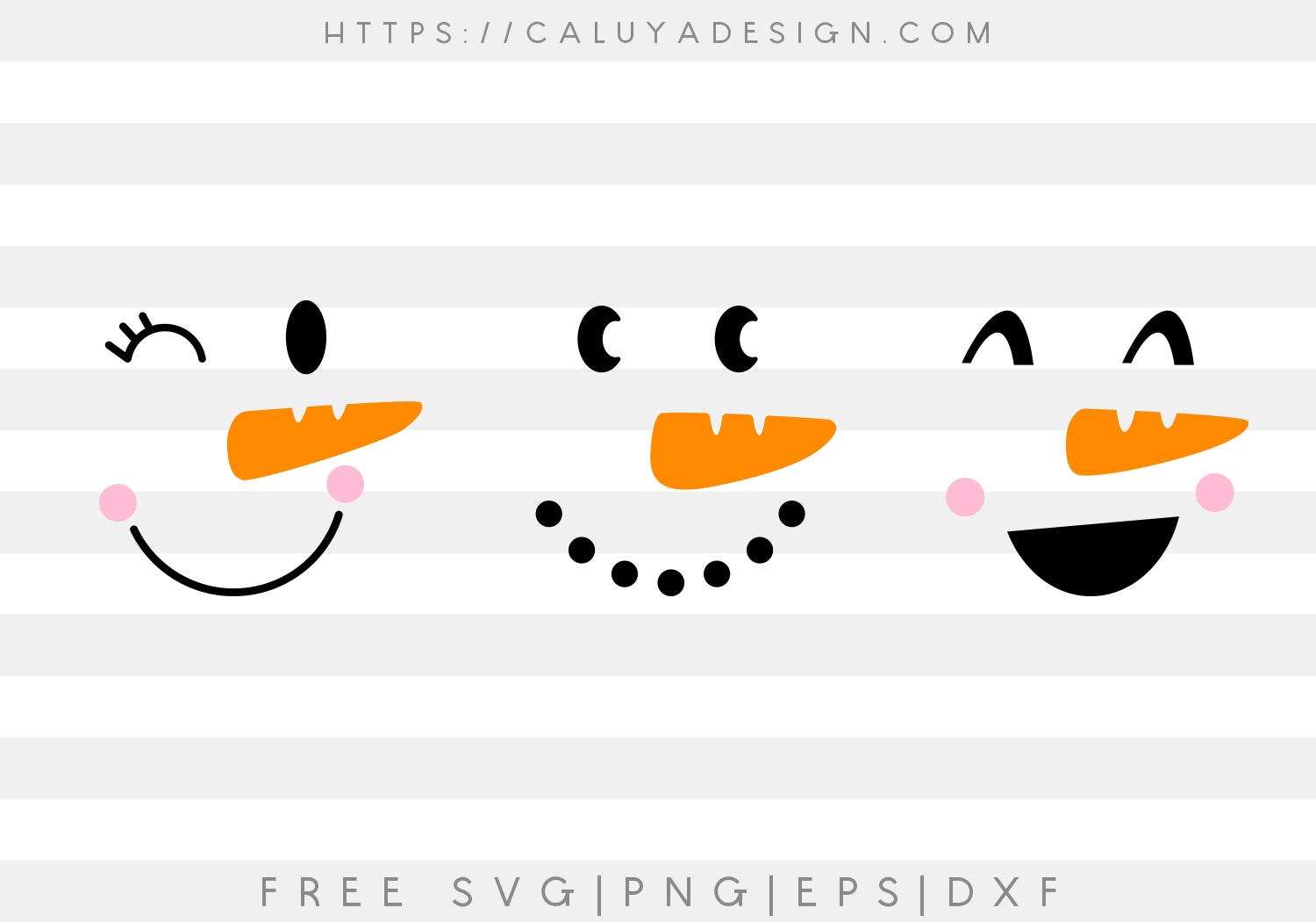 Free Snowman Faces I SVG PNG EPS DXF By Caluya Design