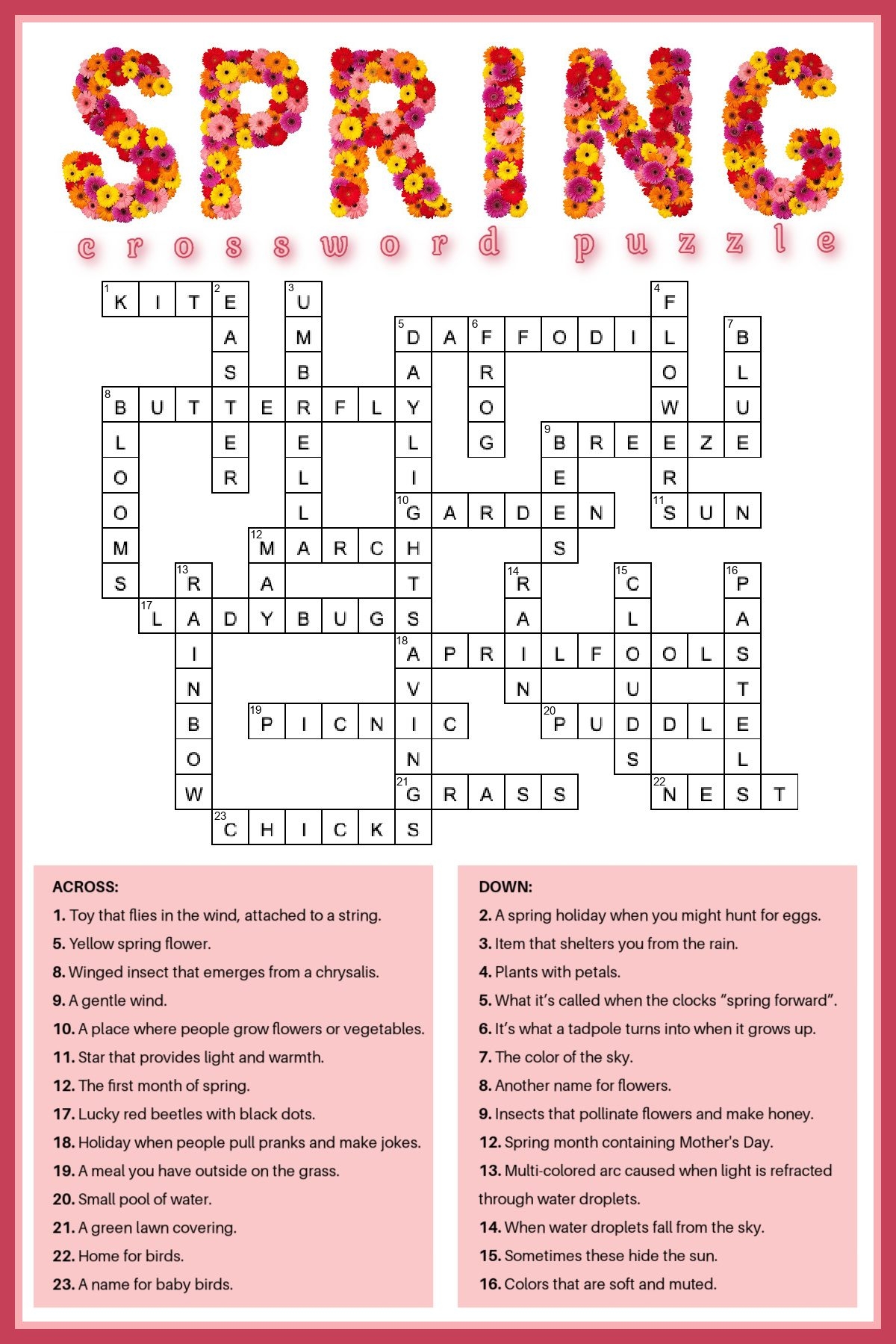 free crosswords for seniors with answers printable