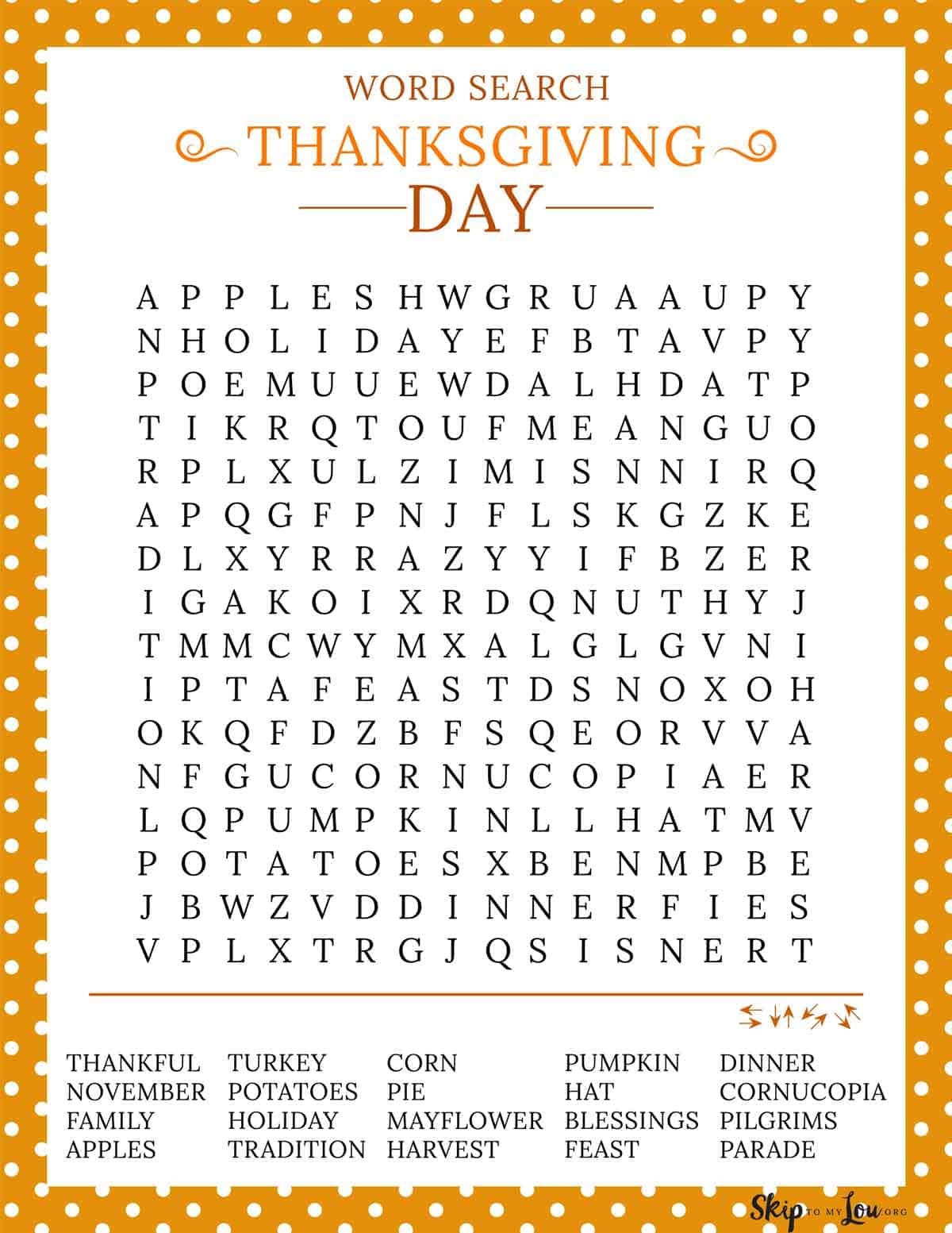 Free Thanksgiving Printables Skip To My Lou