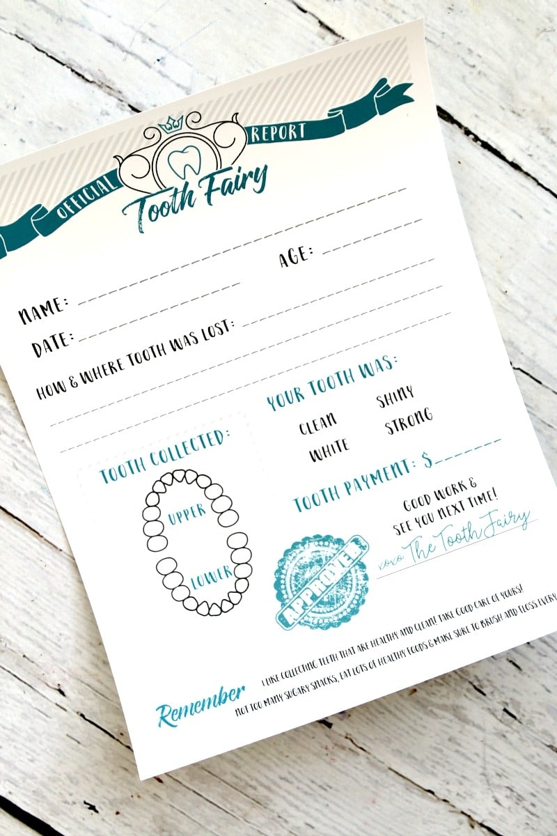 free printable tooth fairy certificate