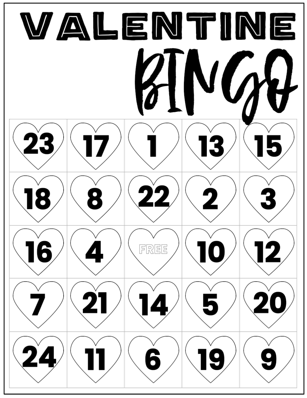 Free Valentine Bingo Printable Cards Paper Trail Design Free Valentine Bingo Printable Cards Paper Trail Design