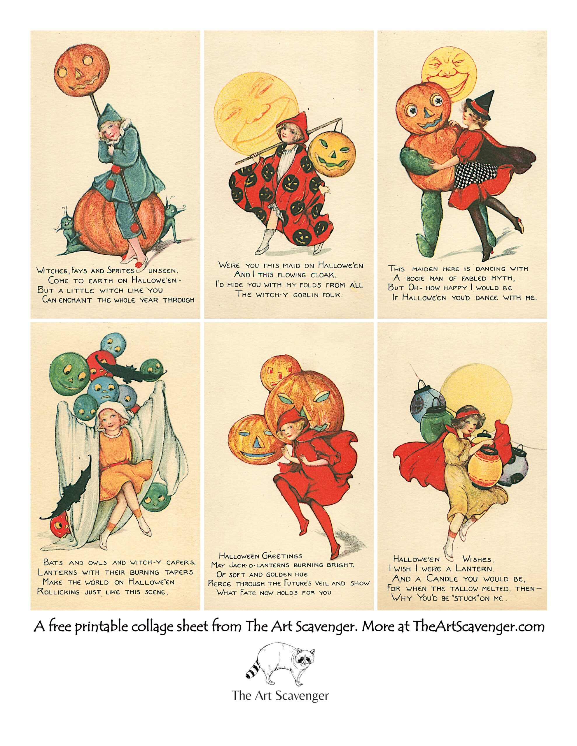free vintage halloween printables