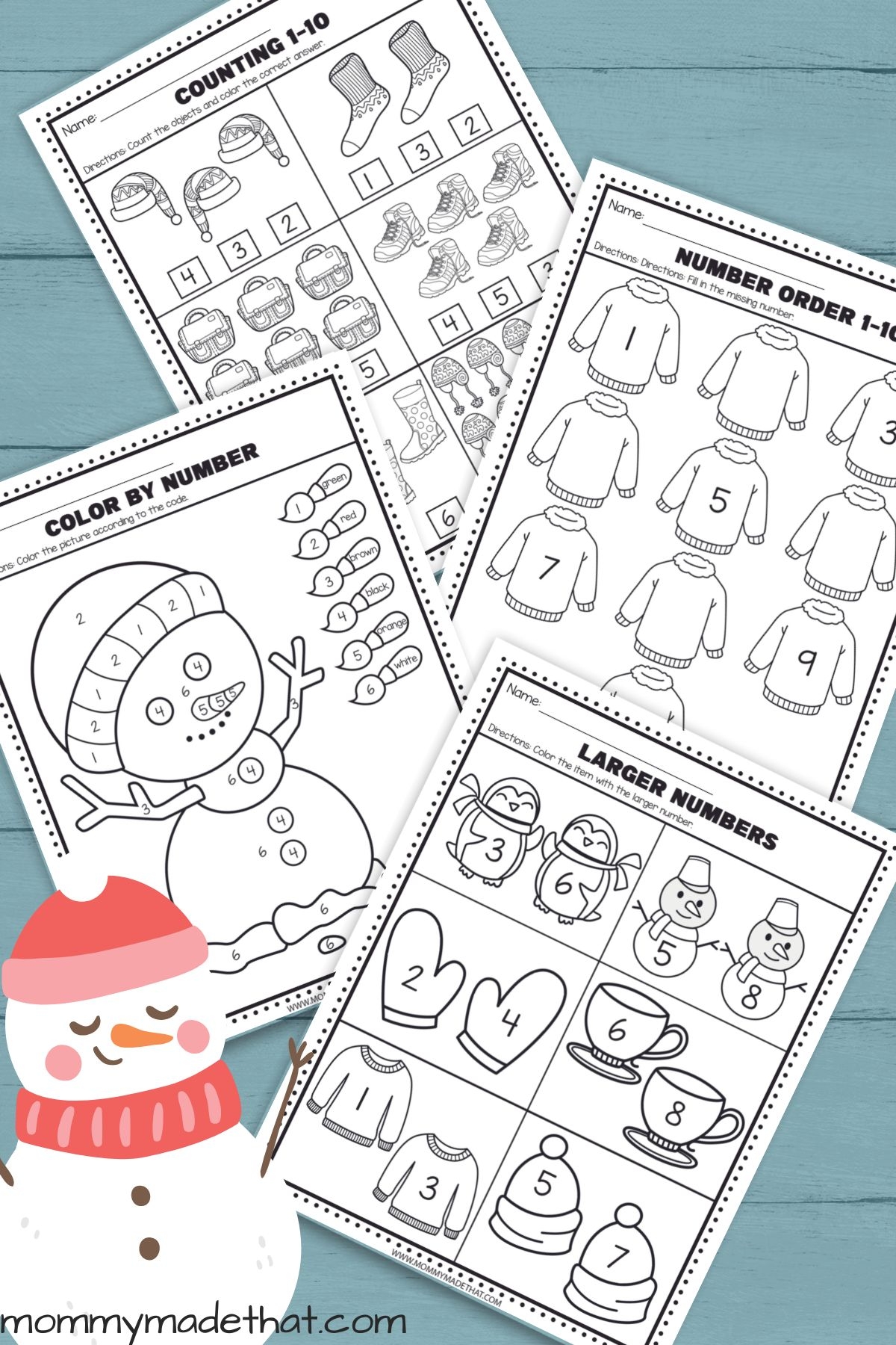 free printable preschool winter worksheets