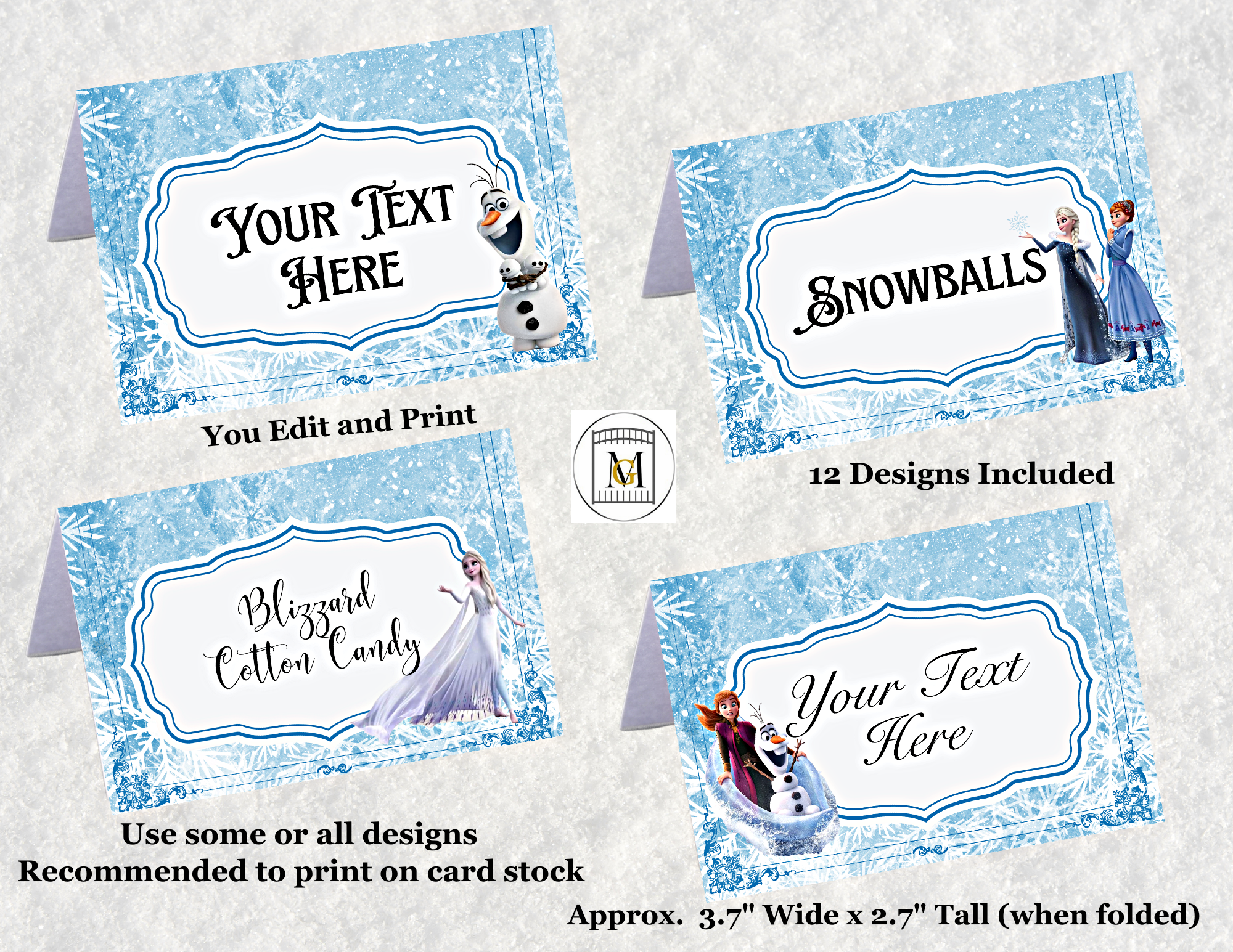 frozen party food labels free printable