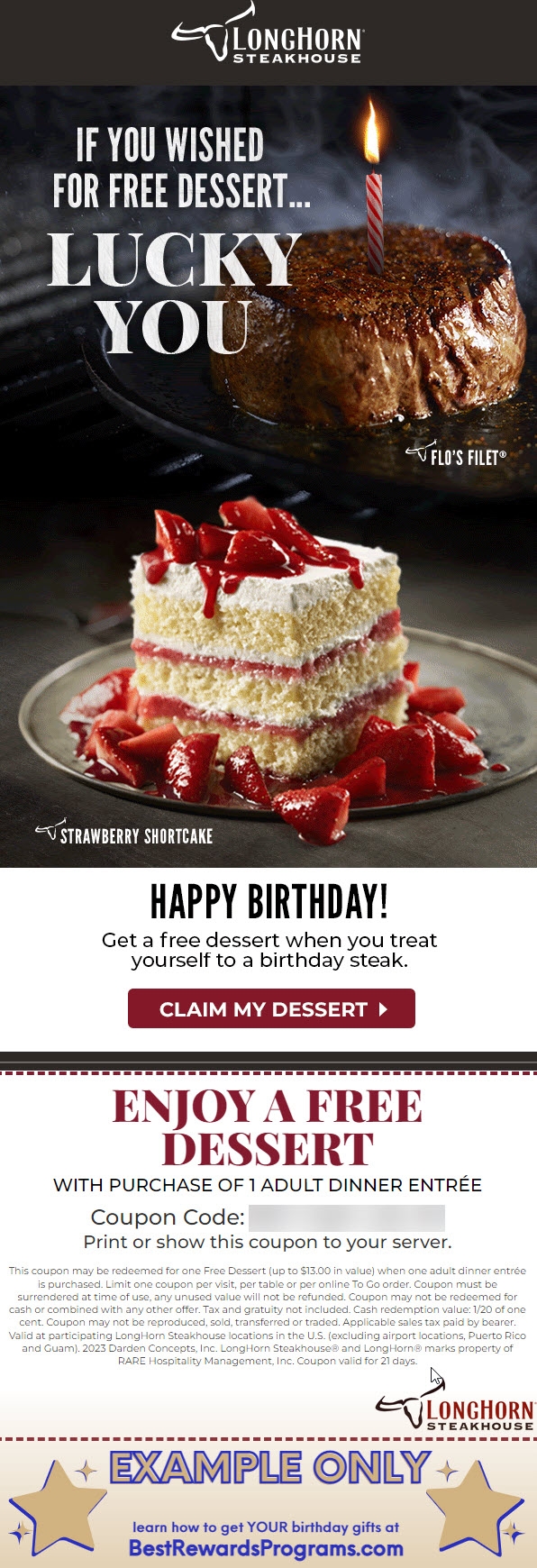 Get A FREE Birthday Gift At LongHorn Steakhouse 