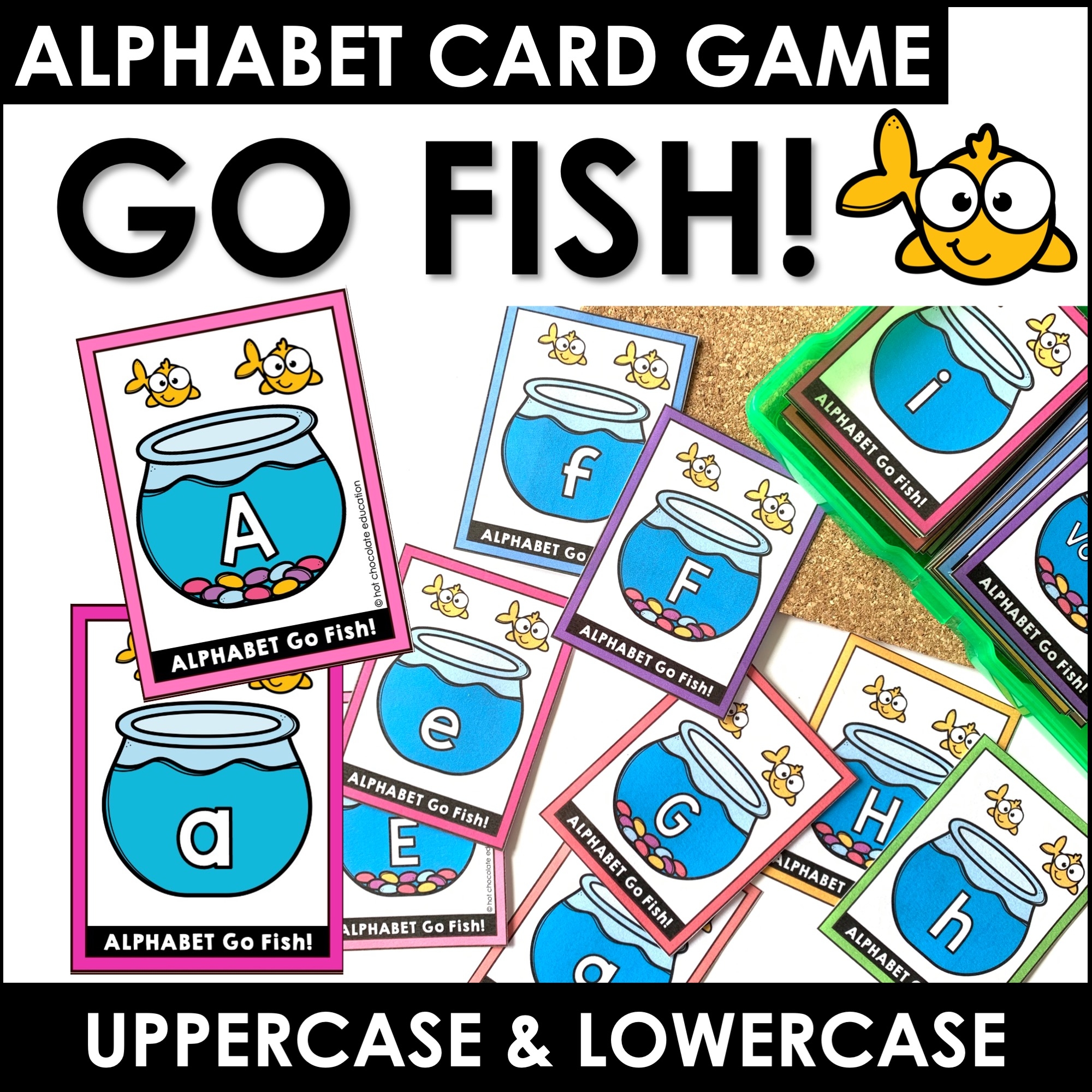 Go FISH Alphabet Letter Recognition Card Game Uppercase Lowercase Letters Made By Teachers