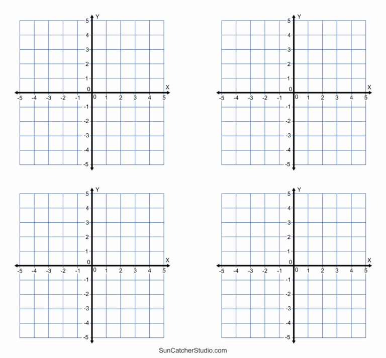 Grid Paper Printable 4 Quadrant Coordinate Graph Paper Templates Free Printables Monograms Design Tools Patterns DIY Projects