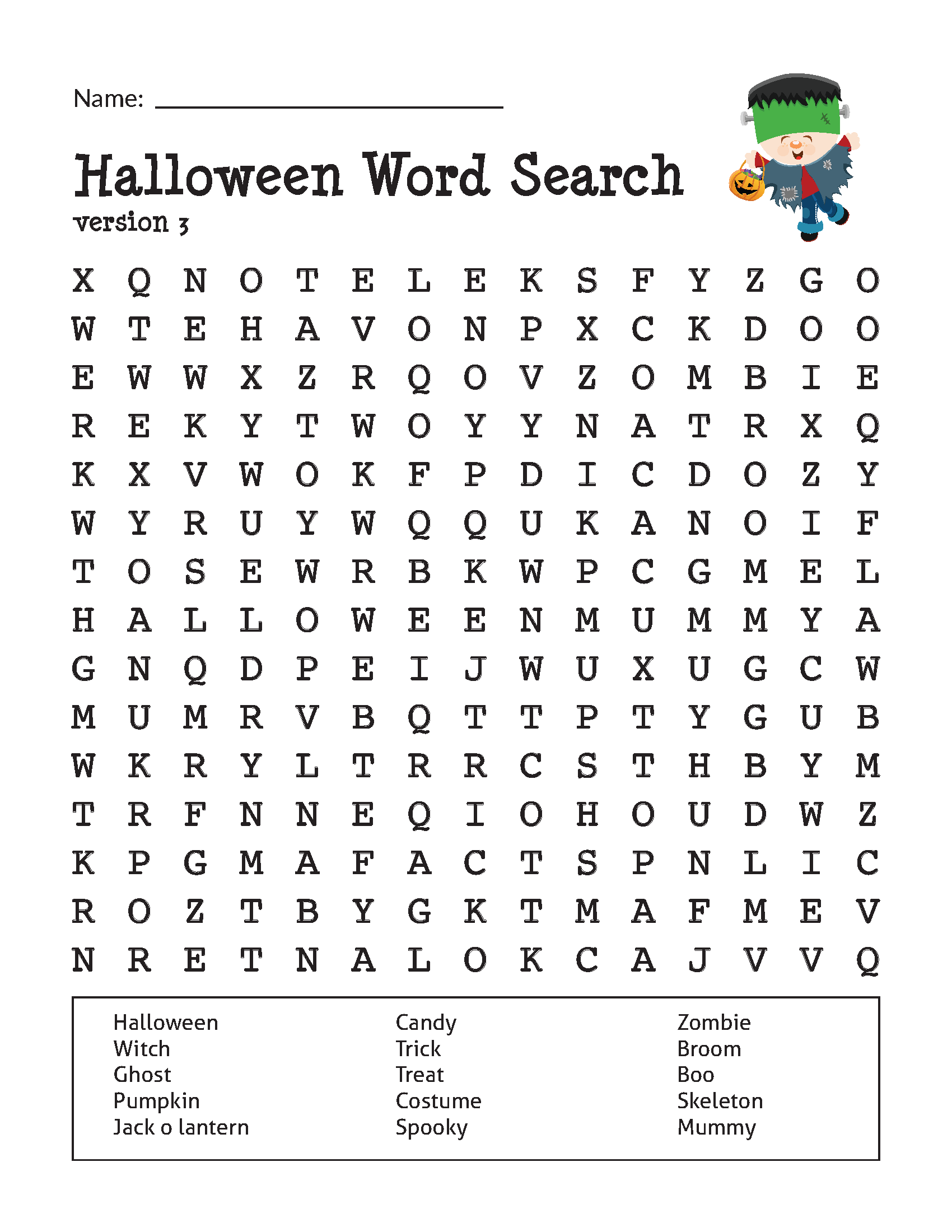 Halloween Word Search Puzzles Gift Of Curiosity