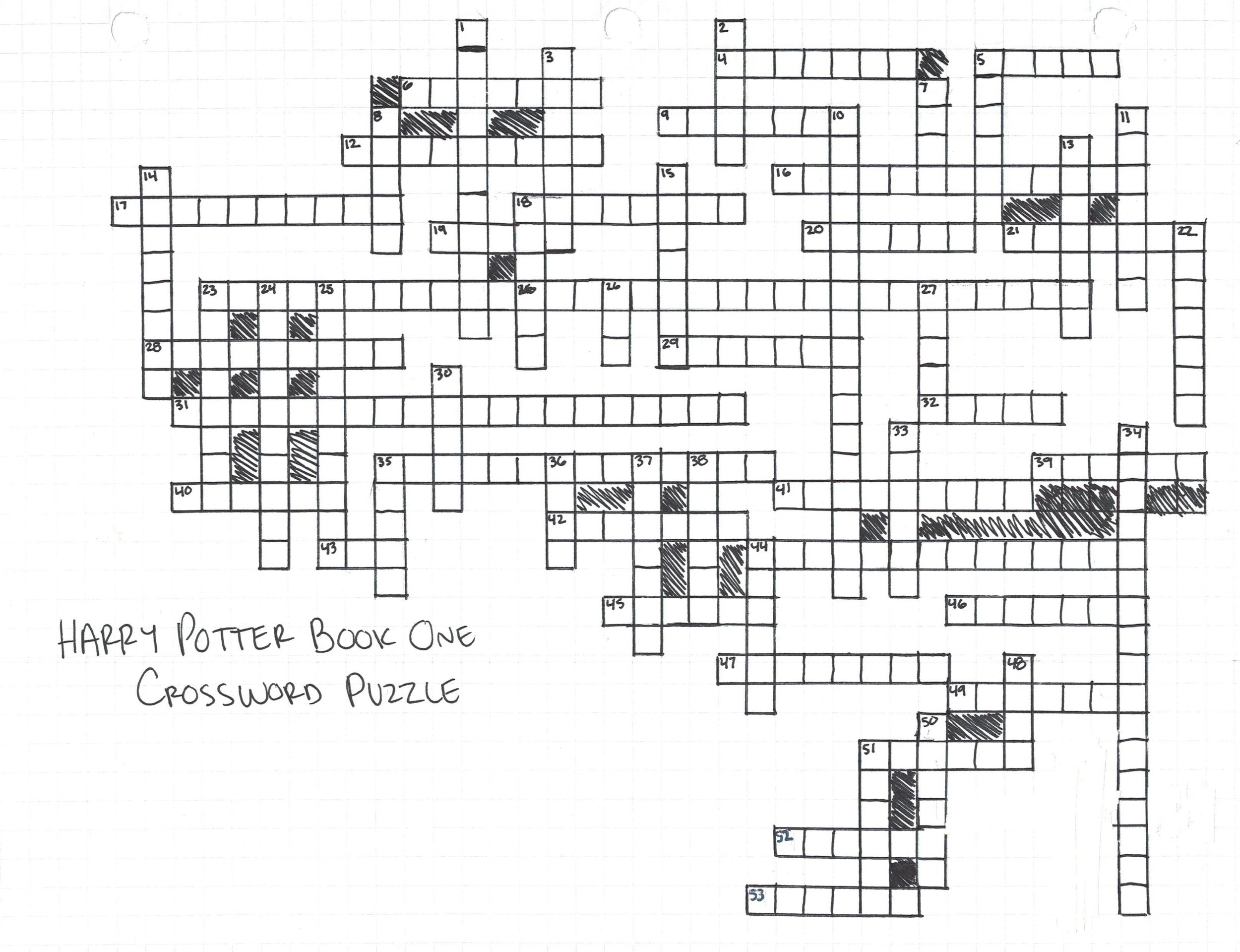printable harry potter crossword puzzles