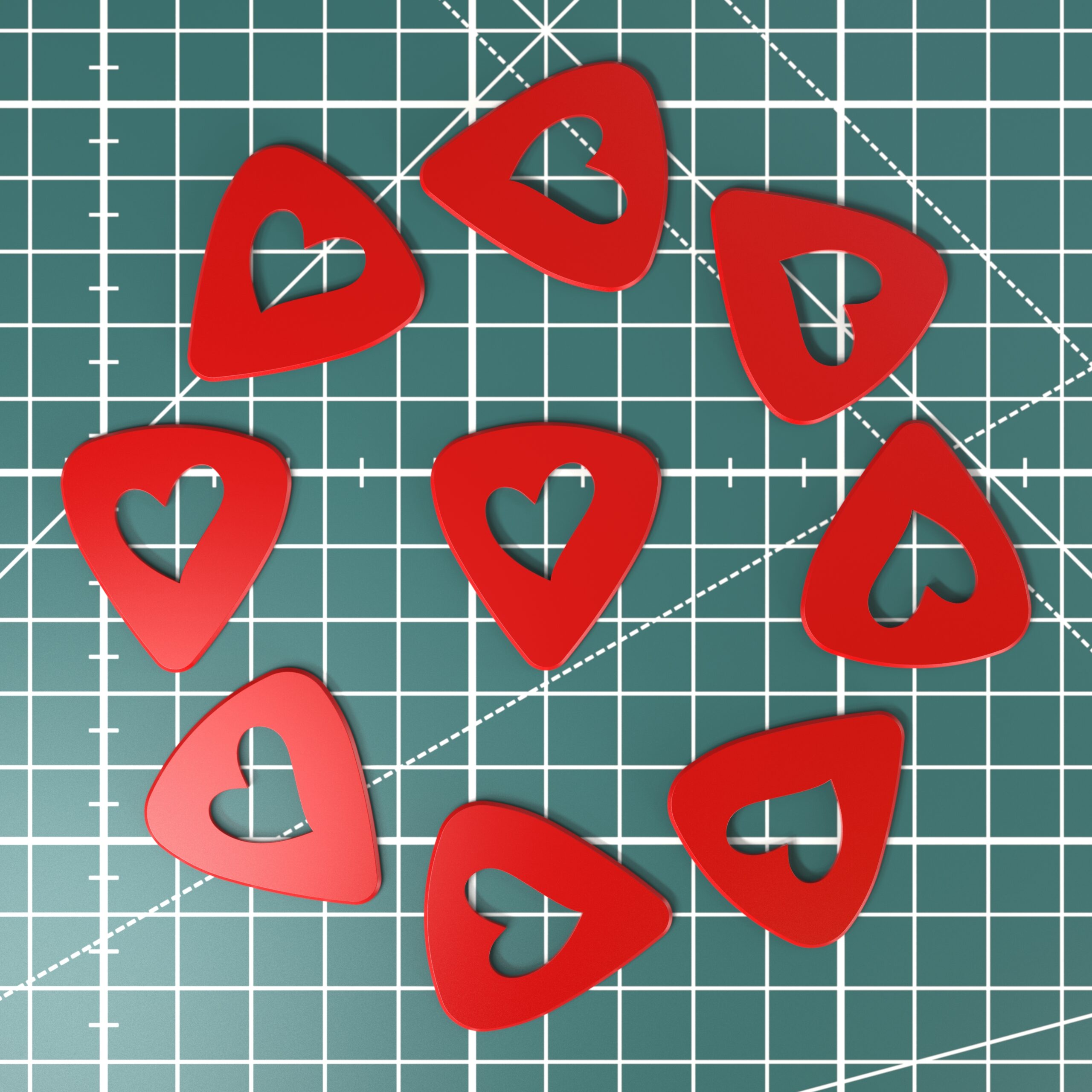  Heart Guitar Pick Free STL File For 3D Printing Cults