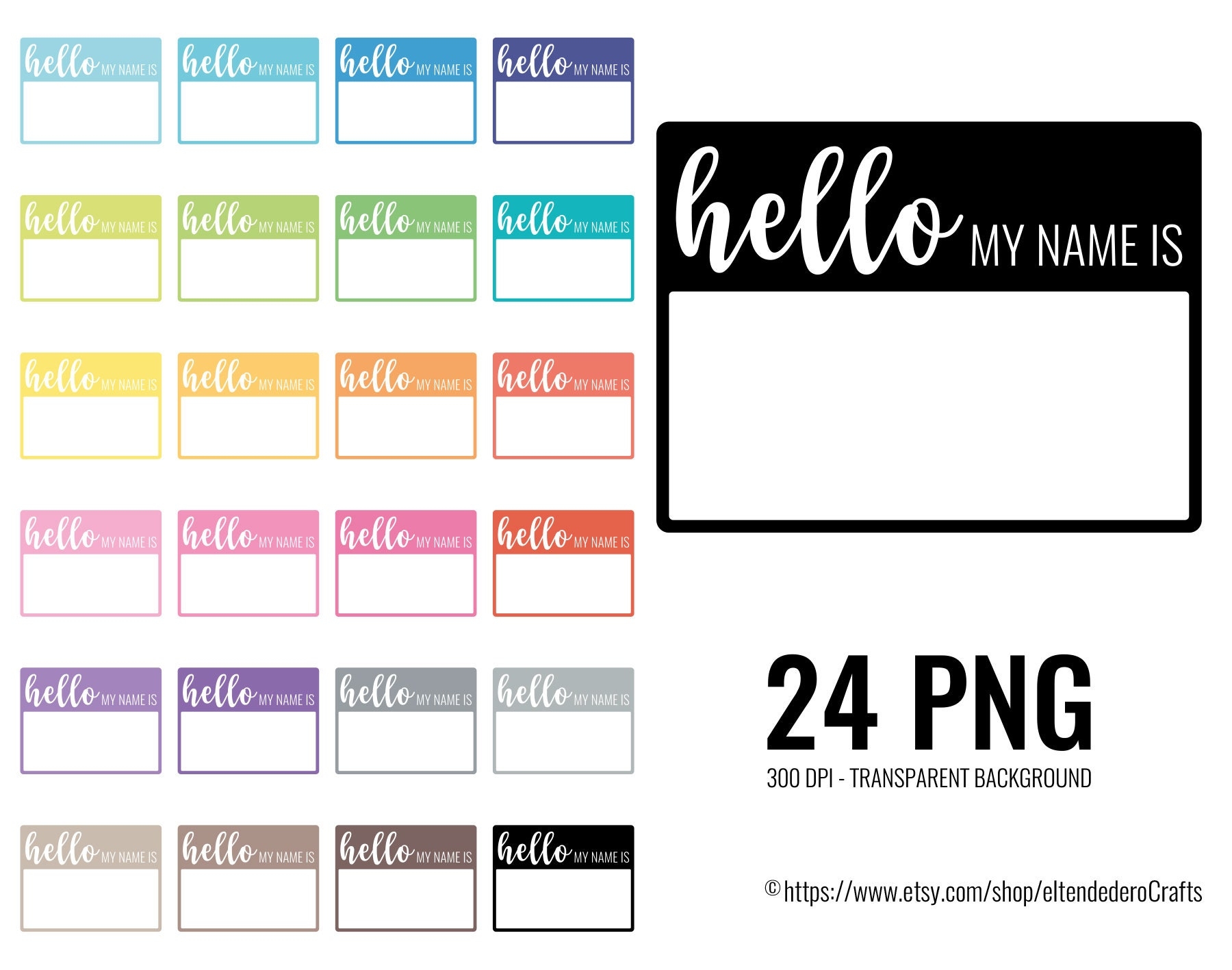 hello my name is printable