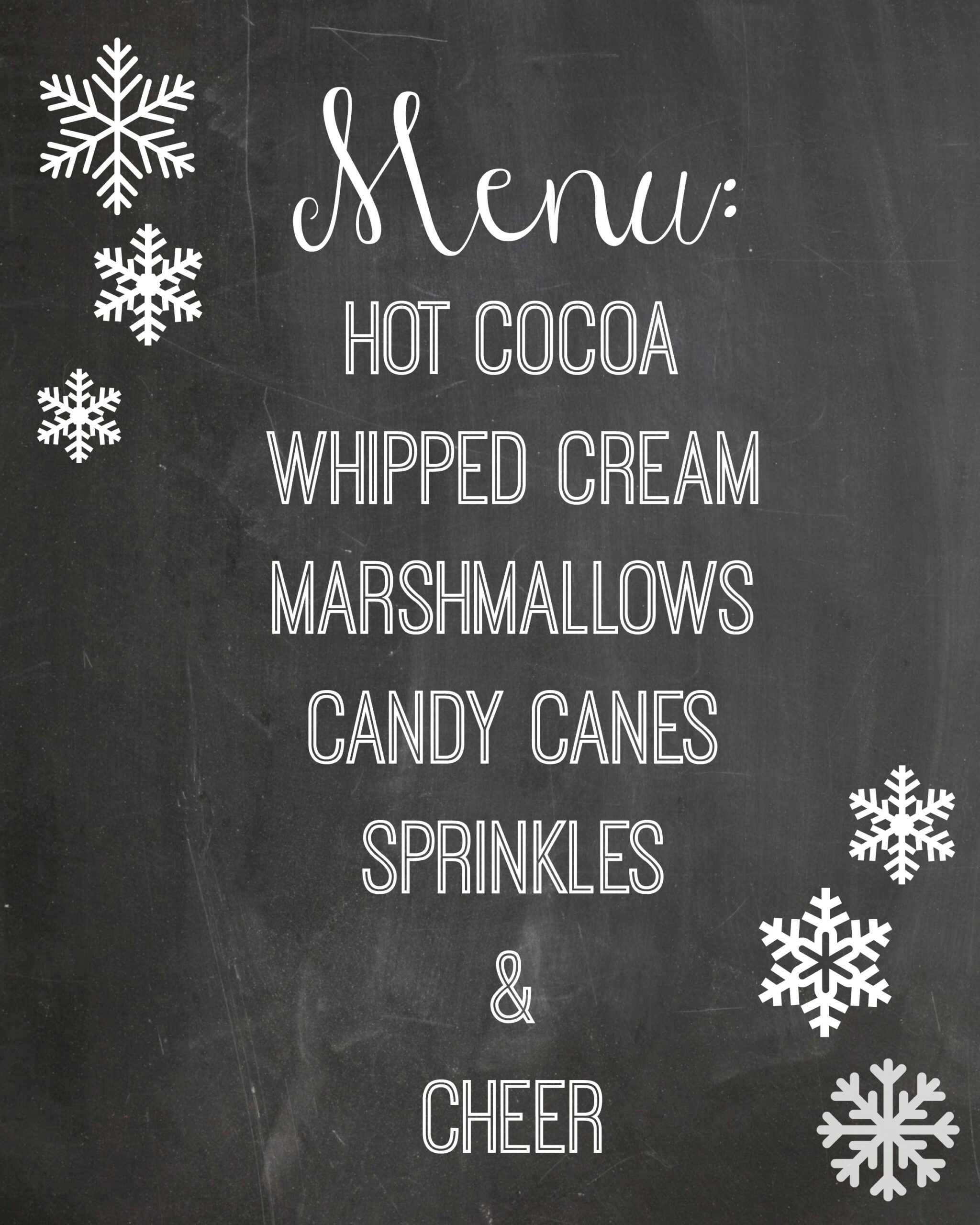 Hot Cocoa Station Free Chalkboard Printable TwelveOeight