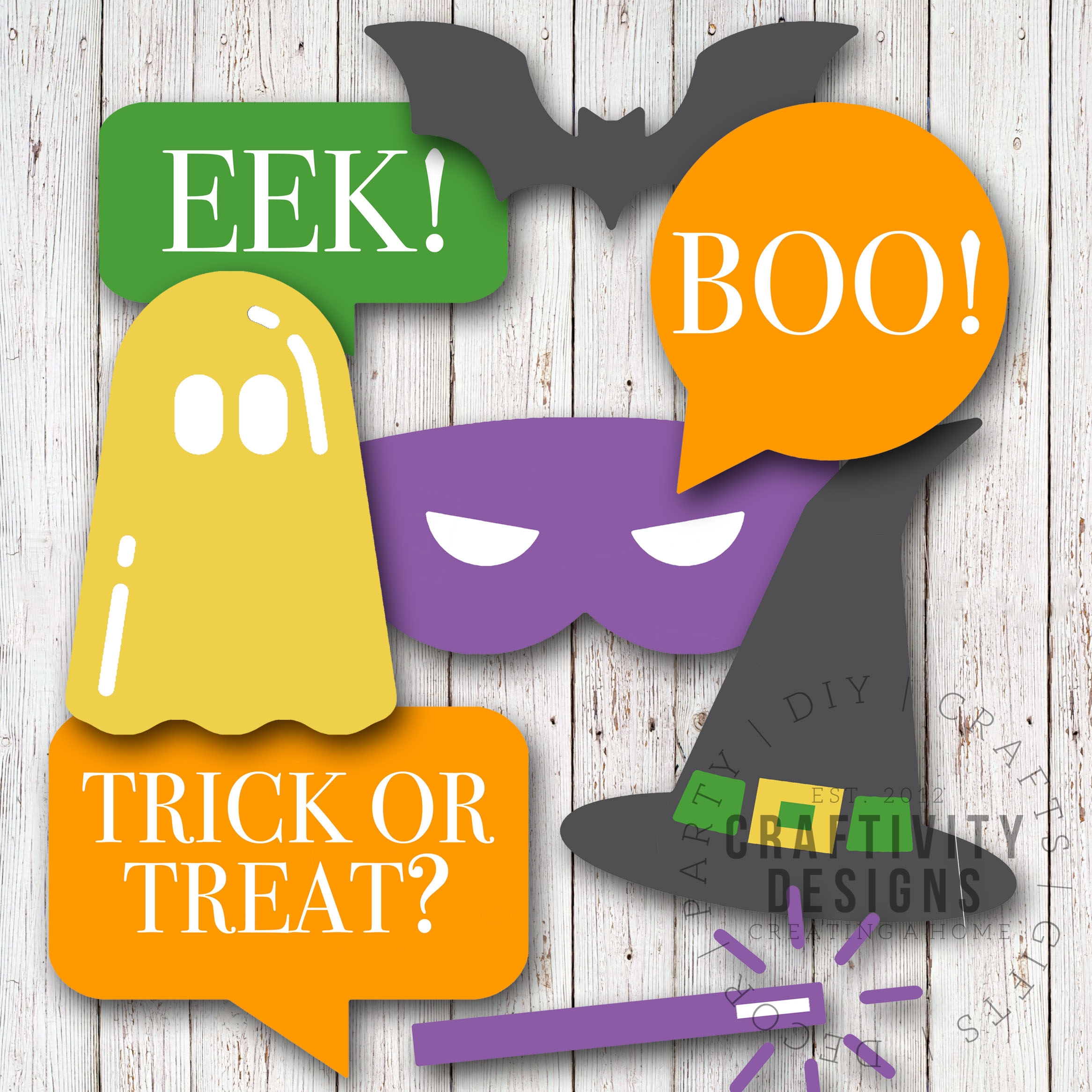 How To Make Halloween Photo Booth Props A Free Printable Craftivity Designs