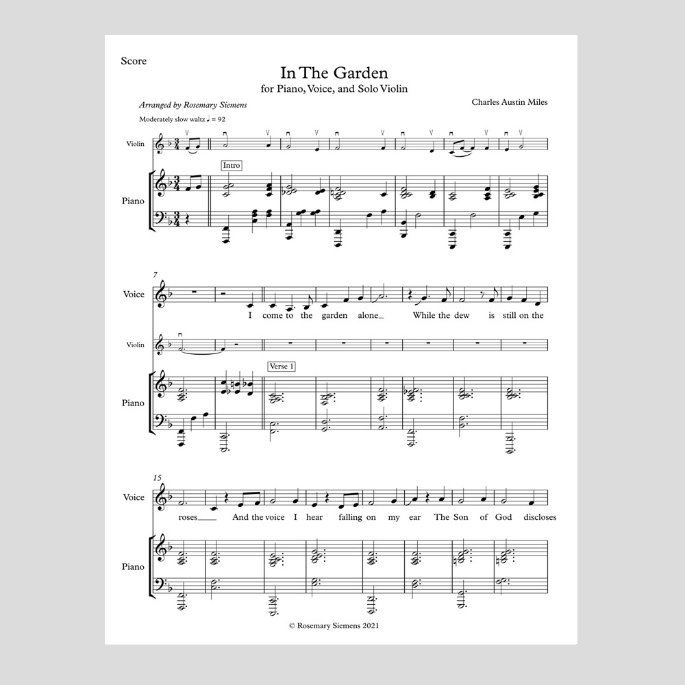 In The Garden Digital Sheet Music