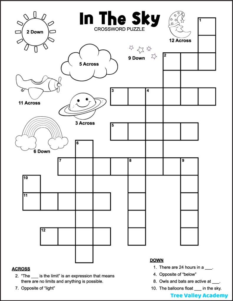 easy printable crossword puzzle
