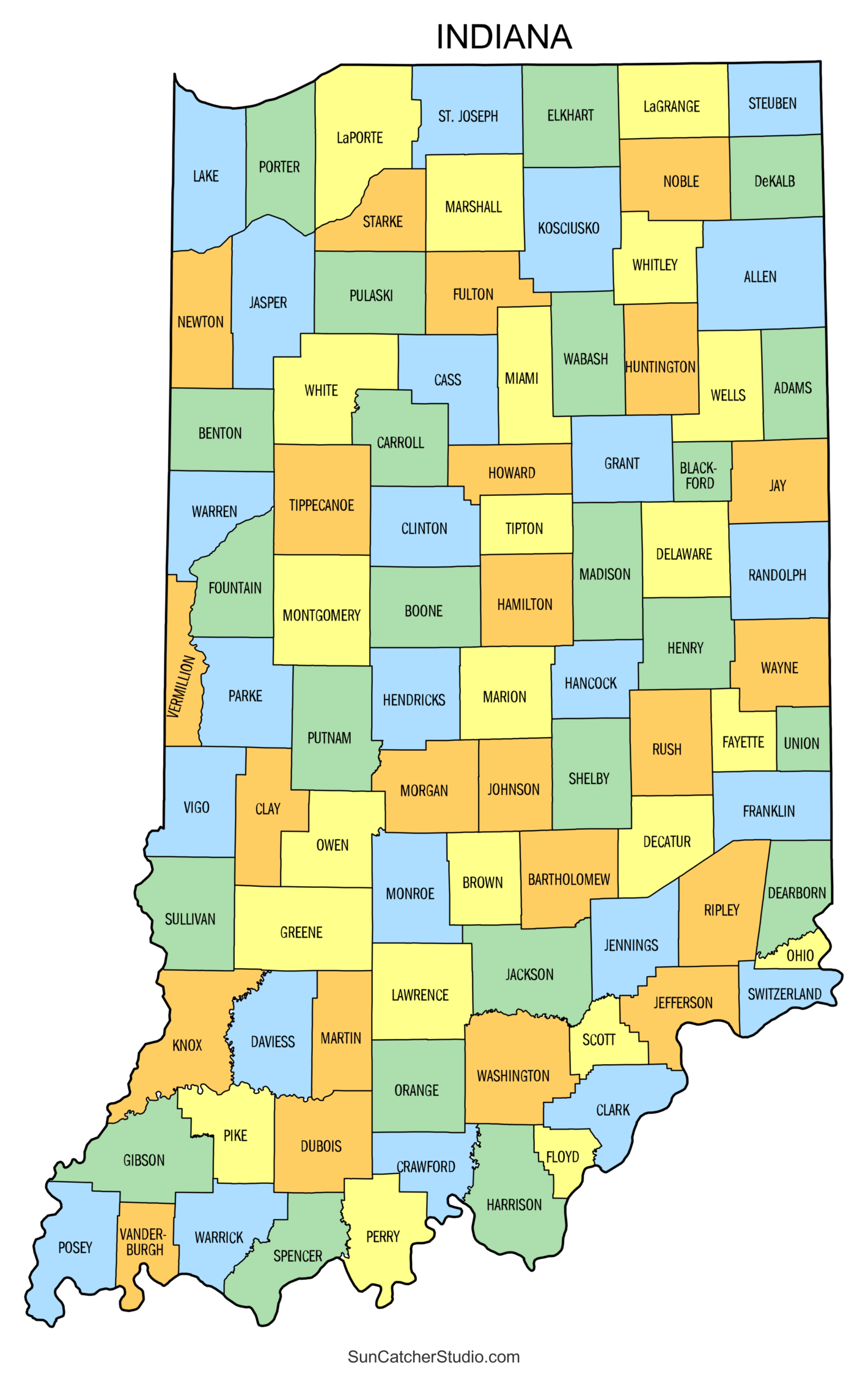 Indiana County Map Printable State Map With County Lines Free Printables Monograms Design Tools Patterns DIY Projects