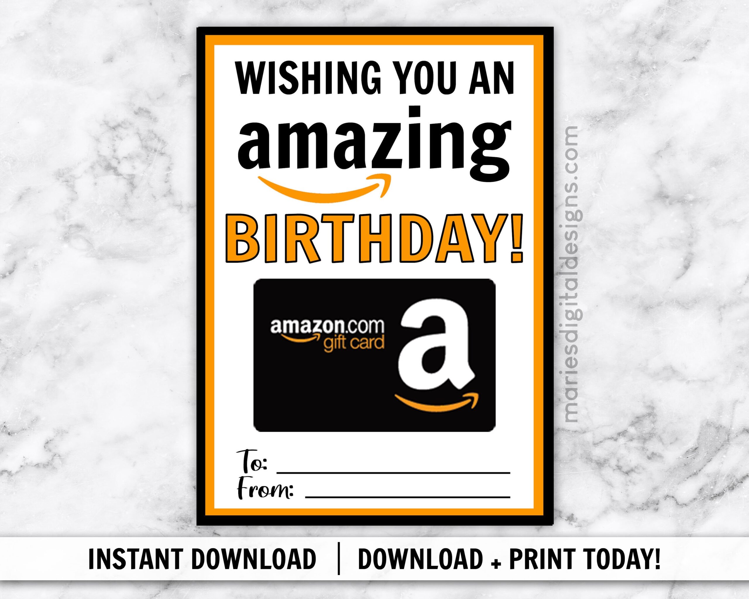 INSTANT DOWNLOAD Wishing You An Amazing Birthday Amazon Gift Card Holder Printable Friend Gift Card Teacher Digital JPEG File Etsy