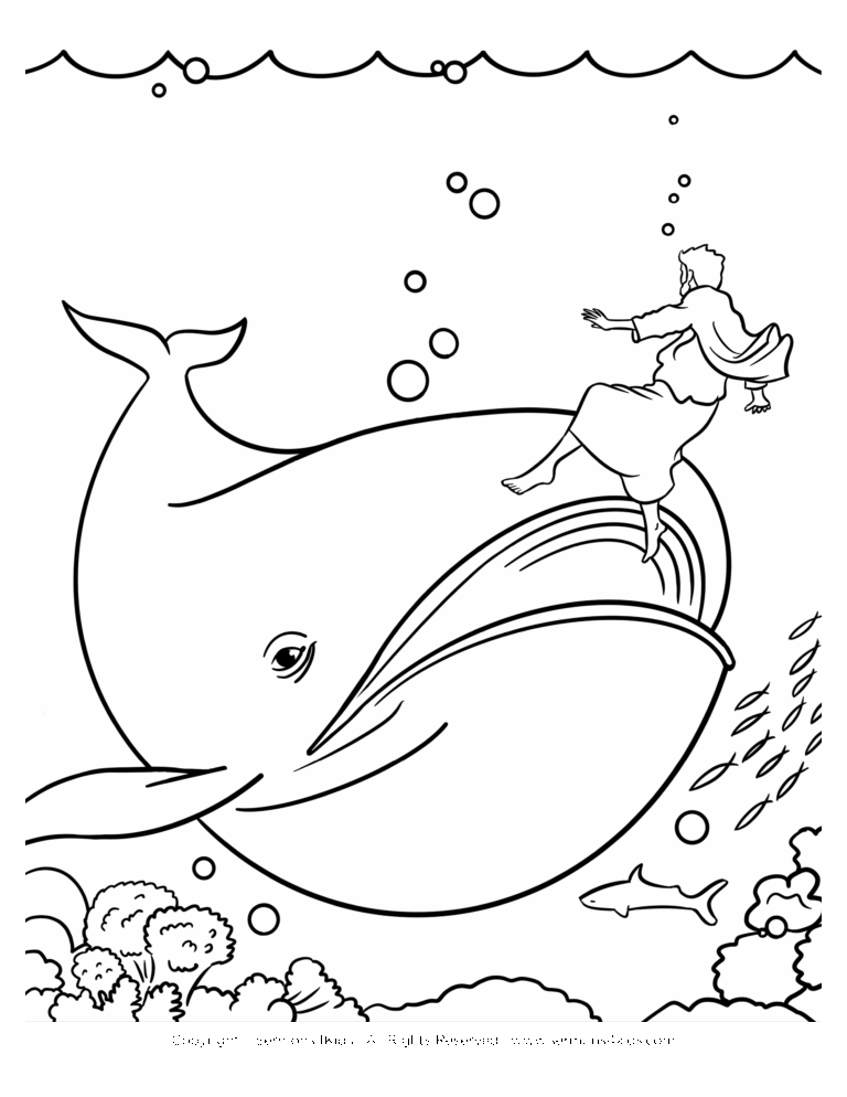 Jonah And The Whale Children s Coloring Page From Sermons4Kids S 
