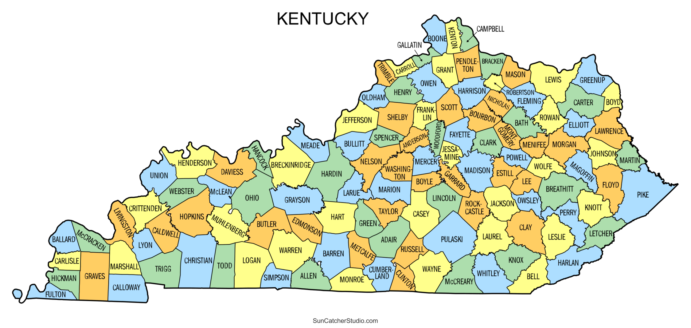 Kentucky County Map Printable State Map With County Lines Free Printables Monograms Design Tools Patterns DIY Projects