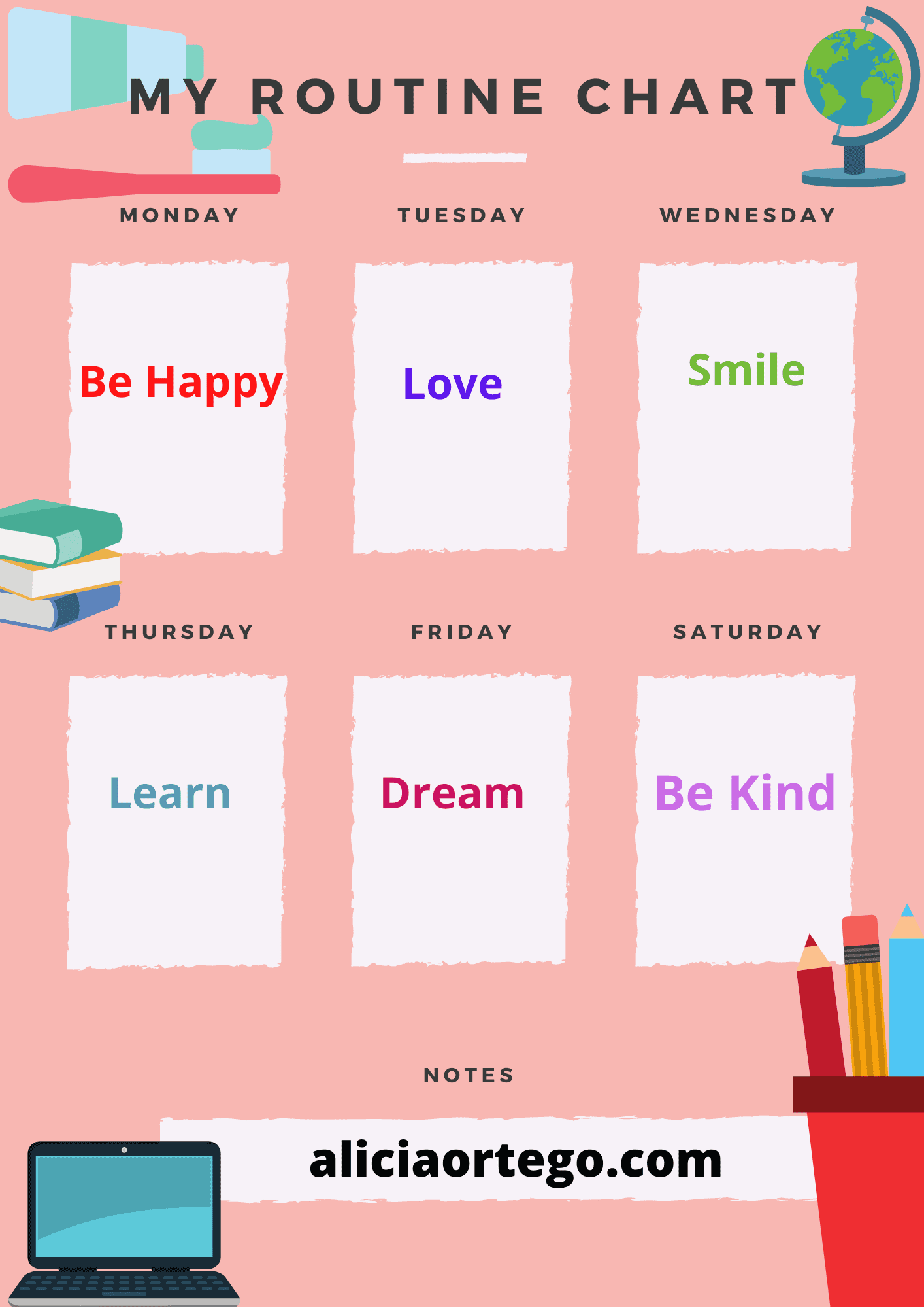 Kid s Routine Chart Free Printables Alicia Ortego Kid s Routine Chart Free Printables Alicia Ortego