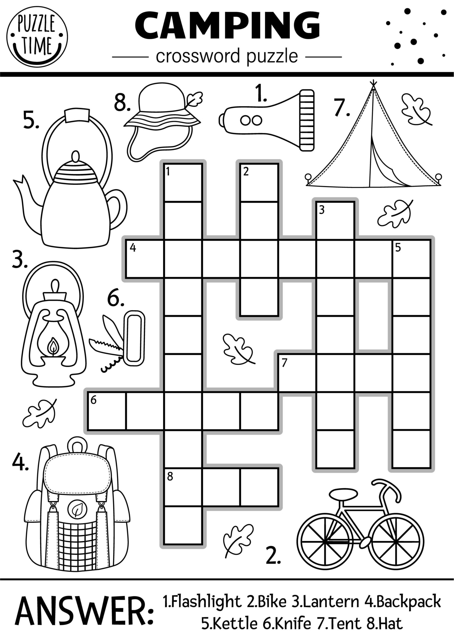 Kids Camping Crossword Puzzle
