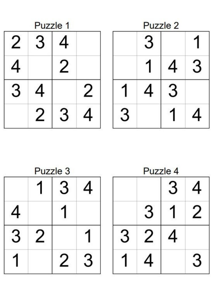 Kids PRINTABLE Sudoku Puzzles INSTANT DOWNLOAD Etsy