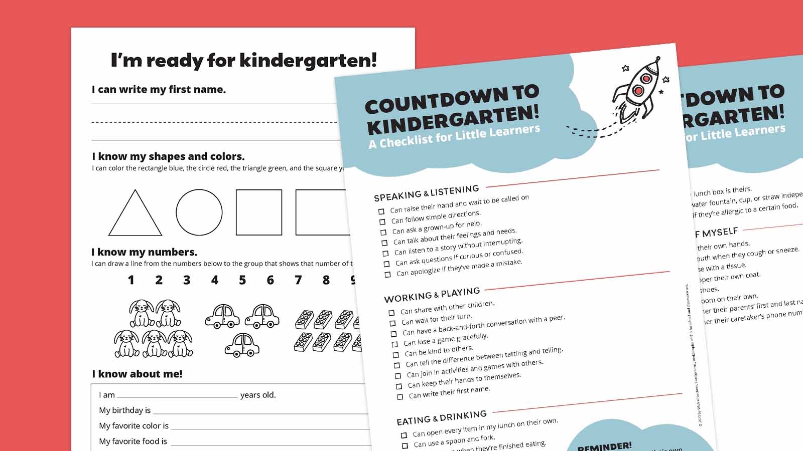 kindergarten readiness test printable