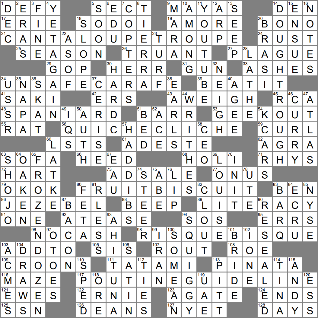 los angeles times crossword printable