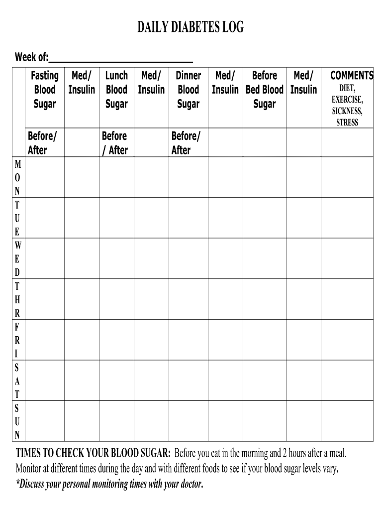 Large Print Monthly Printable Blood Sugar Log Sheet Fill Online Printable Fillable Blank PdfFiller Large Print Monthly Printable Blood Sugar Log Sheet Fill Online Printable Fillable Blank PdfFiller