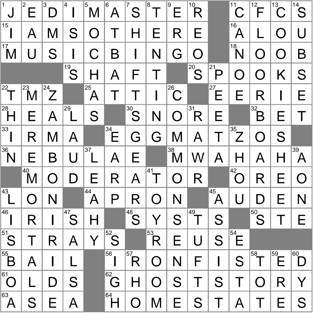 LAXCrossword Answers To The Los Angeles Times Crossword