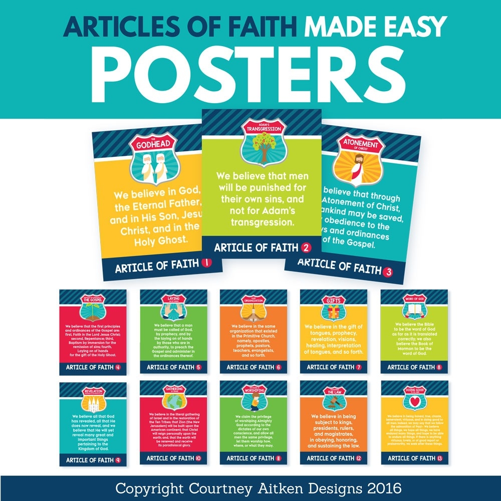 LDS Primary Articles Of Faith Printables The Red Headed Hostess