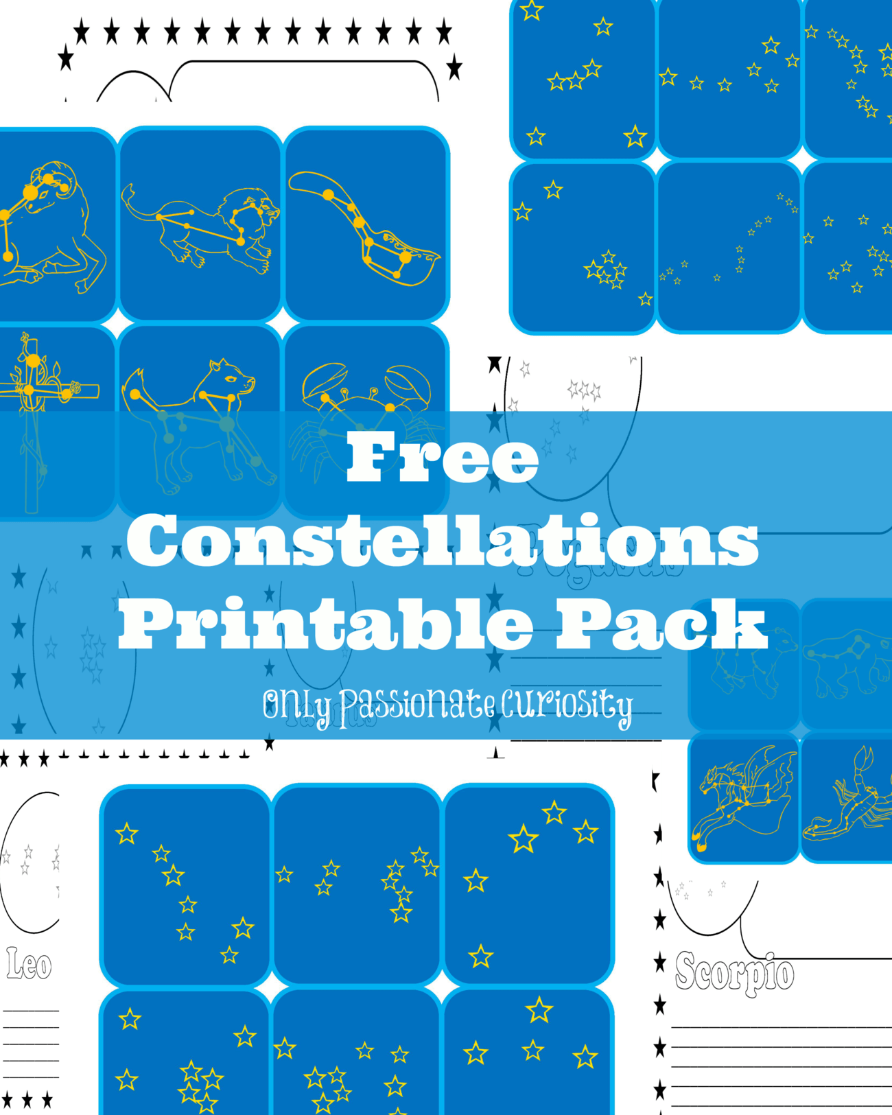 Learning About Constellations Free Printable Pack Only Passionate Curiosity