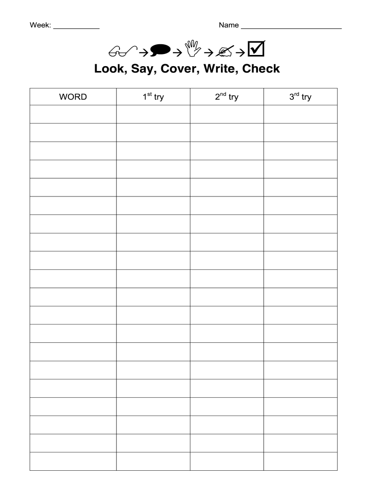 Look Say Cover Write Check Form Fill Online Printable Fillable Blank PdfFiller