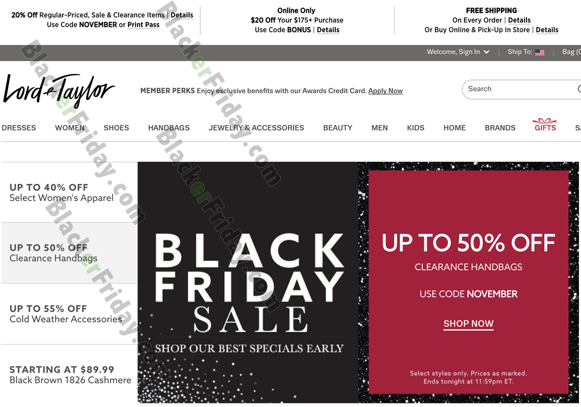 Lord Taylor s Black Friday 2024 Sale Ad Blacker Friday