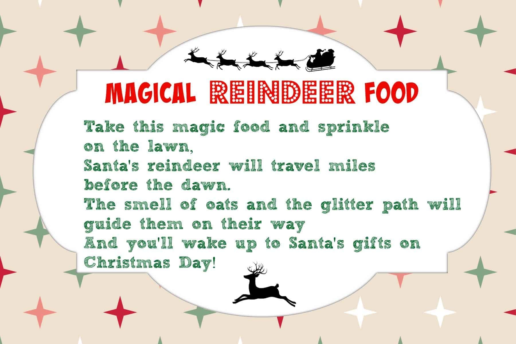 Magical Reindeer Food Recipe Free Printable Poem Tag Mama Cheaps 