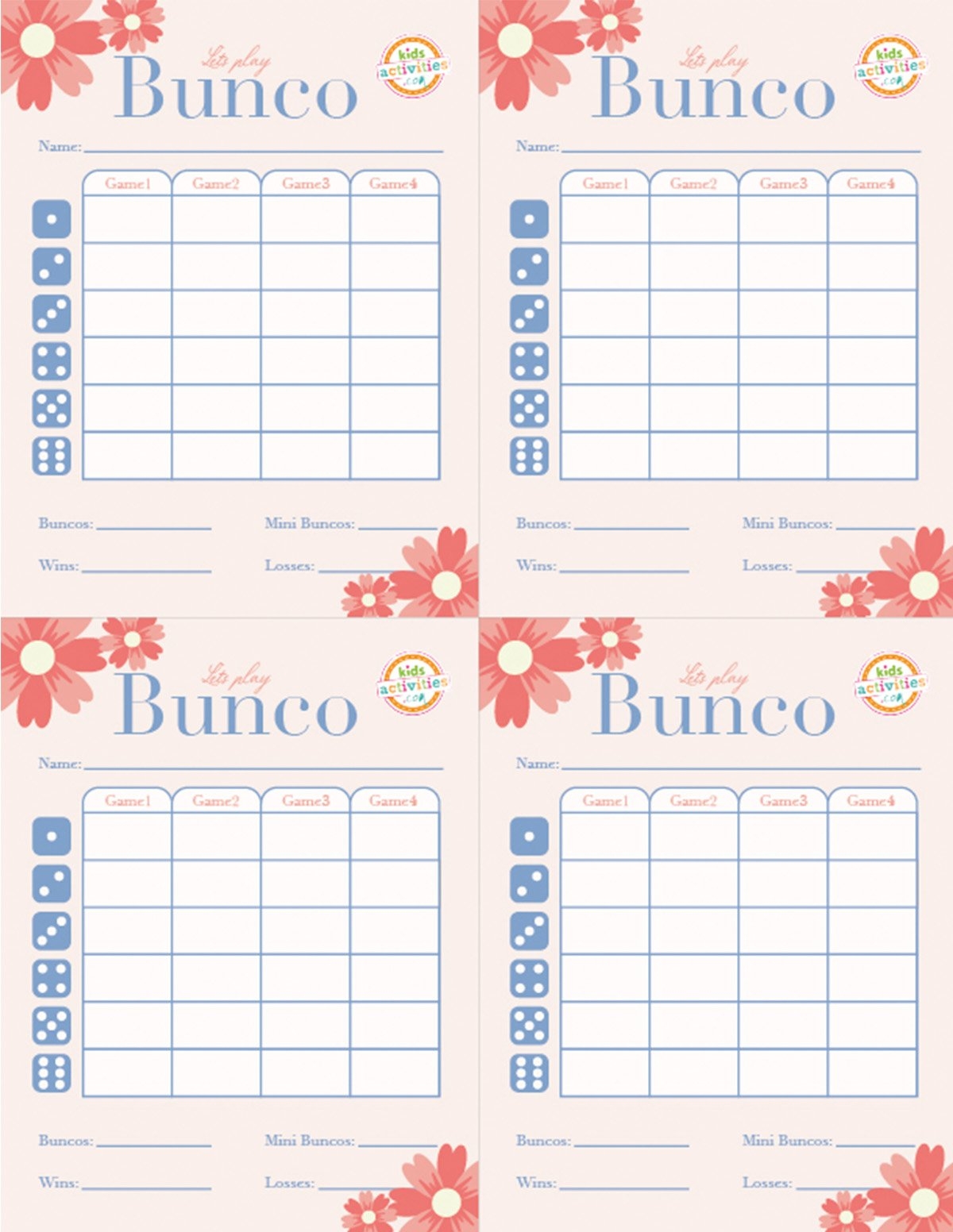 printable bunco score sheets printable bunco score sheets