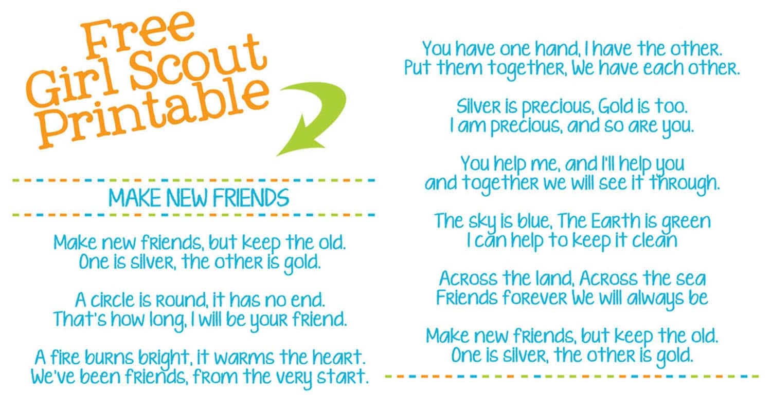 Make New Friends Girl Scout Song Lyrics Printable