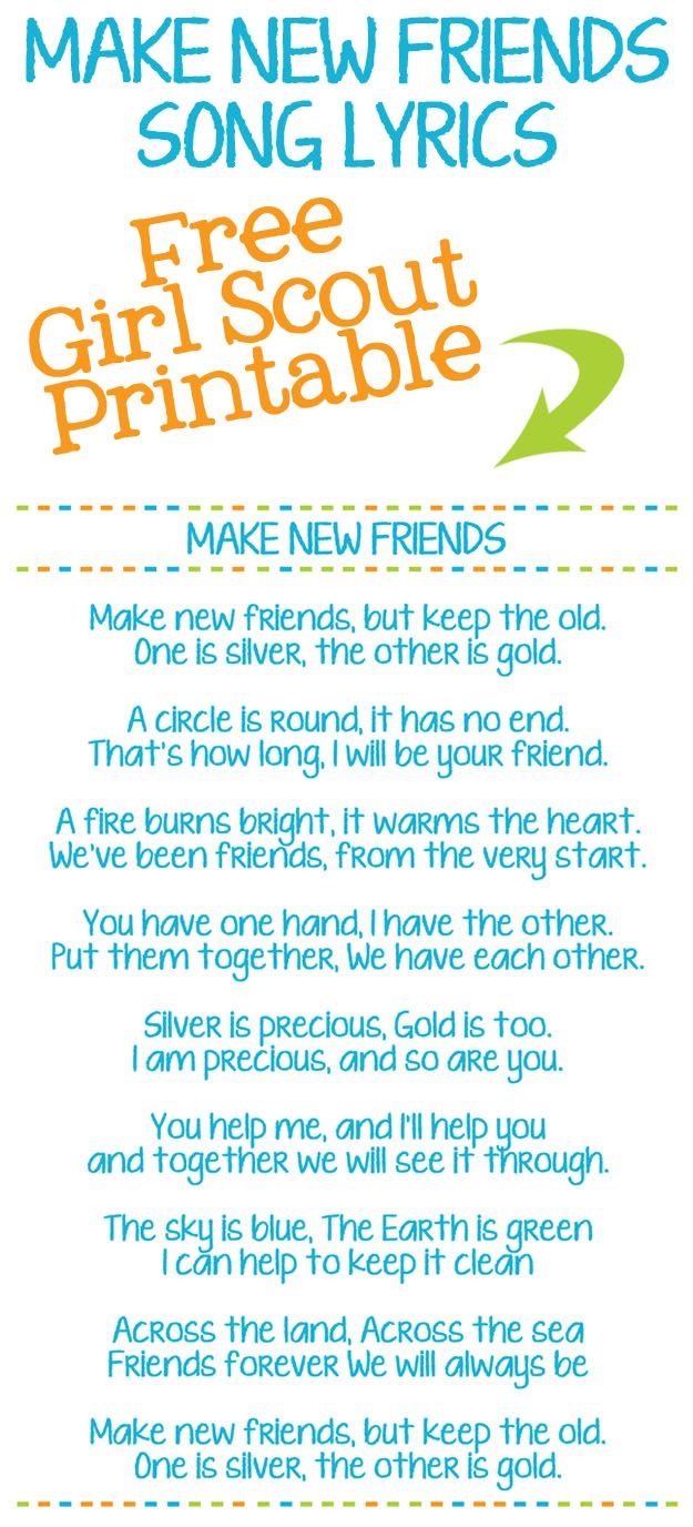 Make New Friends Girl Scout Song Lyrics Printable