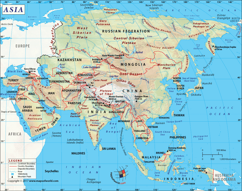 printable map of asia