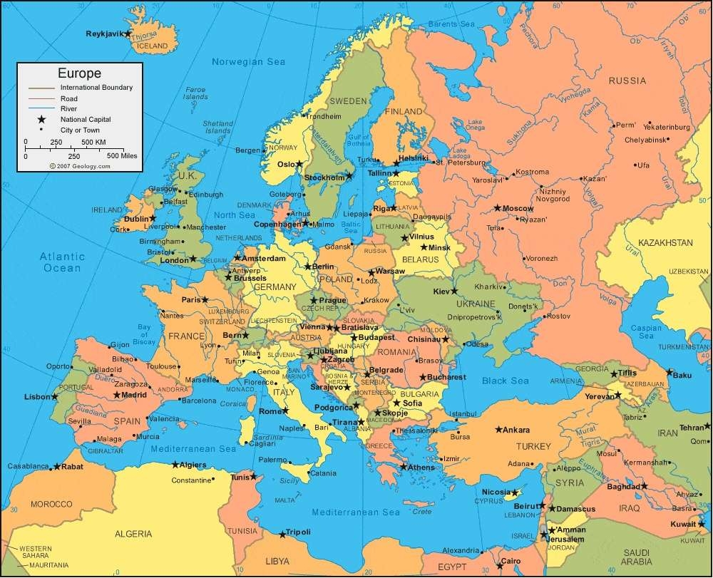 Map Of Europe To Print Free And In HIGH Quality 