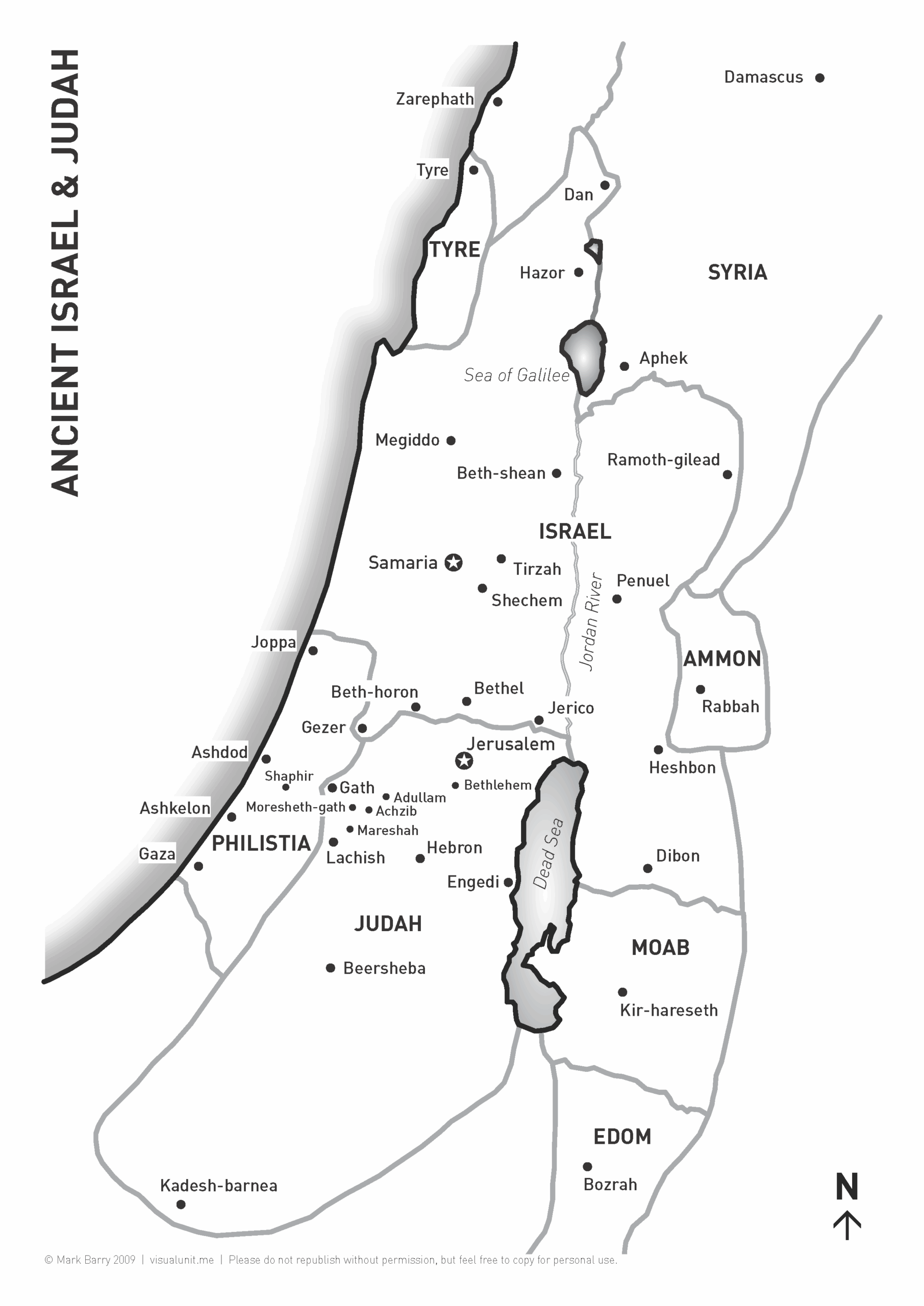 Map Of Israel Judah VISUAL UNIT