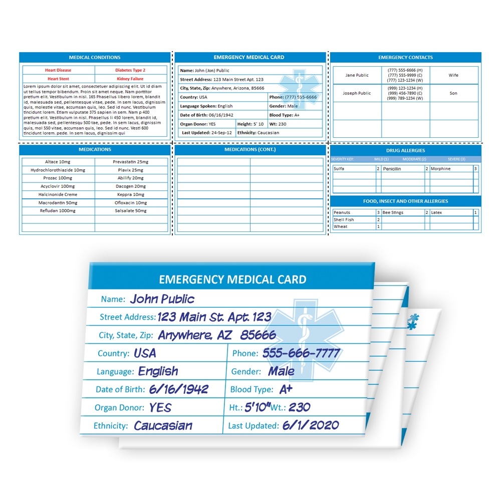 printable medical id card printable medical id card