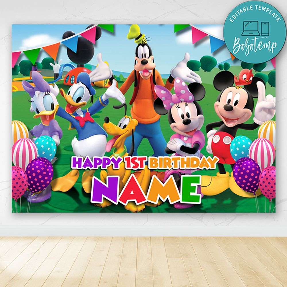 Mickey Mouse Clubhouse Birthday Party Banner Backdrop Printable Bobotemp Mickey Mouse Clubhouse Birthday Party Banner Backdrop Printable Bobotemp