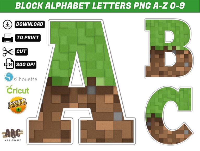 Minecraft Alphabet Letters Png MR ALPHABETS
