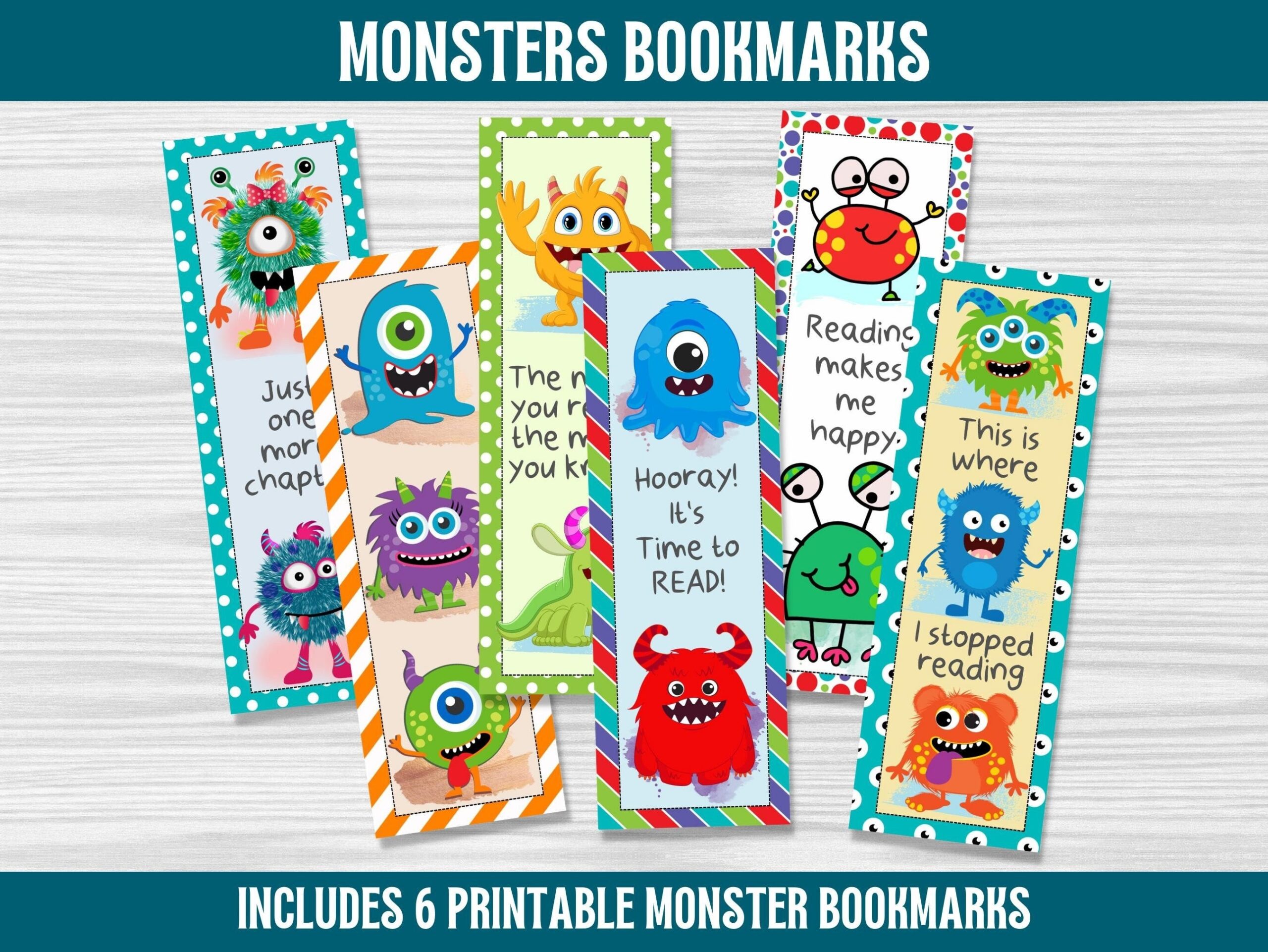 free printable monster bookmarks
