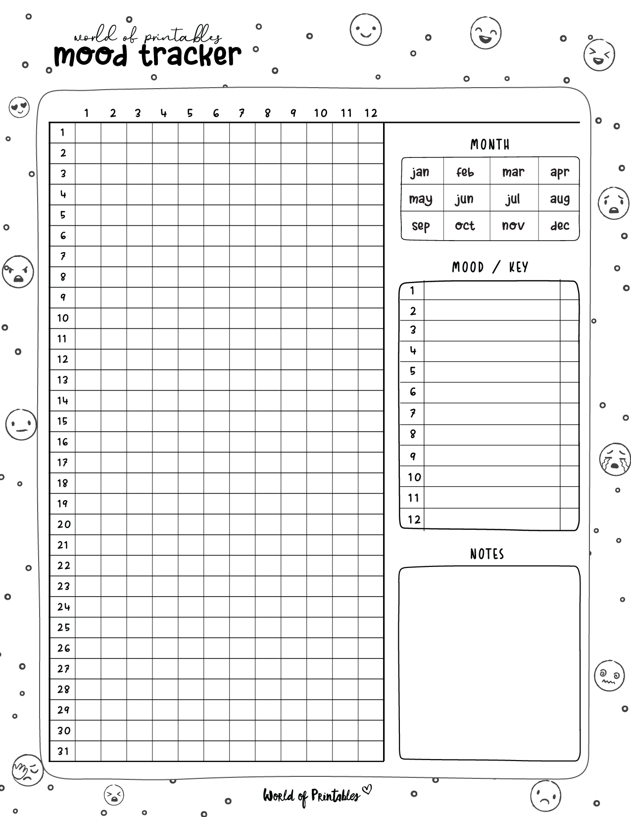 Mood Trackers 16 Free Printable Templates World Of Printables
